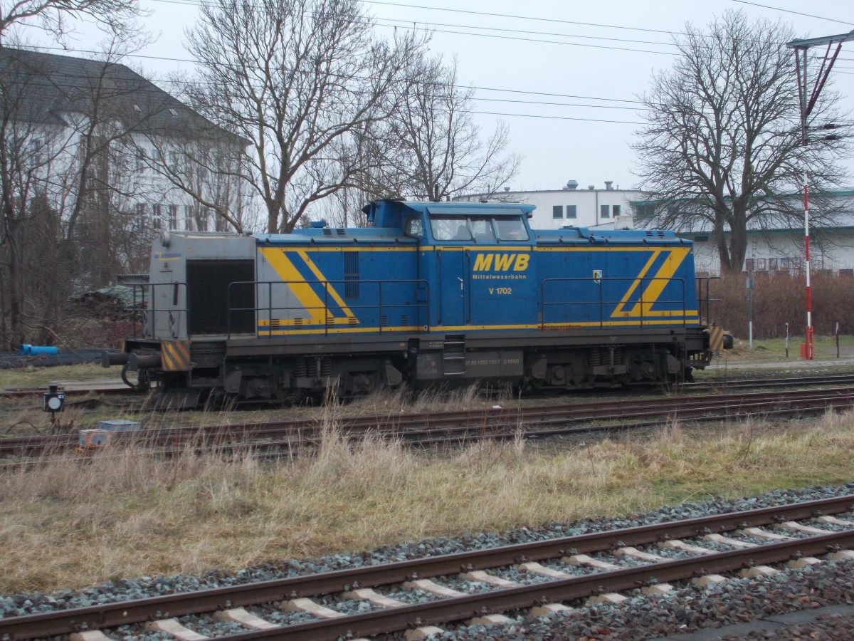 Die MWB 1702 stand,am 26.Januar 2015,noch im schneefreien Bergen/Rügen.