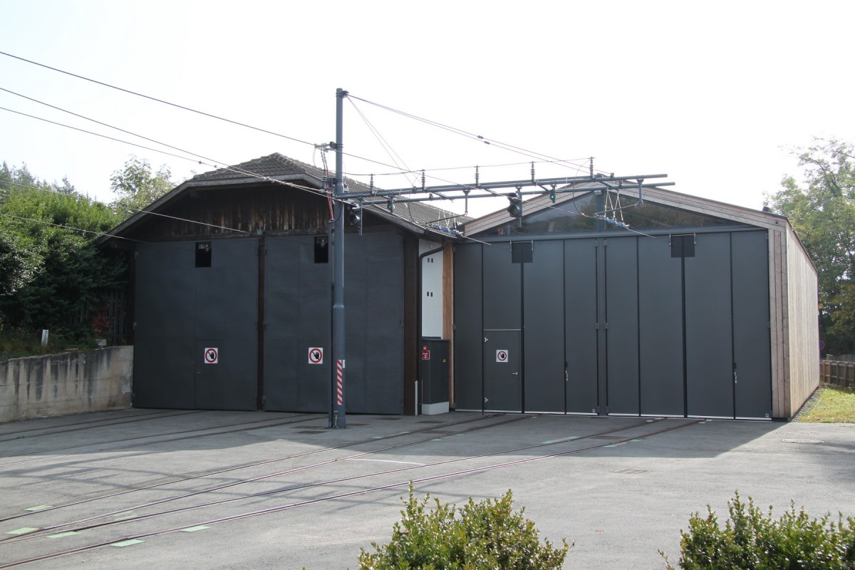 Die neue Remise der Rittnerbahn in Klobenstein/Collalbo.07.10.14