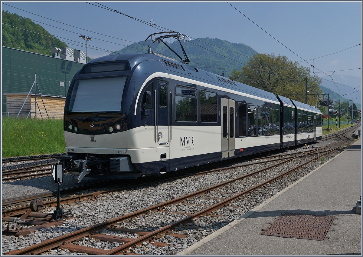 Die neuste Erungenschaft der Blonay-Chamby Bahn: der auf den Namen der Museumsbahn getaufte ABeh 2/6 7505 der MVR (MOB). 
4. Mai 2018
 