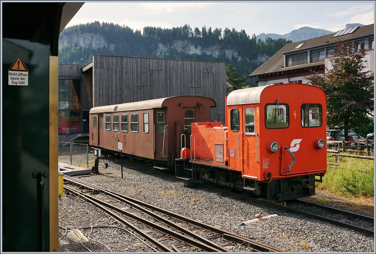 Die ÖBB 2092.01 (HF.130.C), lange Zeit auf der Bregenzerwaldbahn im Einsatz steht in Bezau..
9. Juli 2017