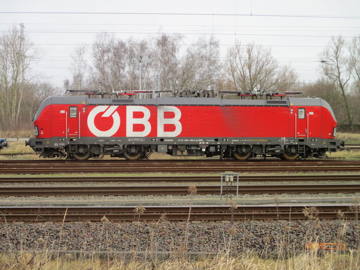 Die ÖBB schickte ihre Vectron 1293 005,am 31.Januar 2020,bis nach Rostock Seehafen.