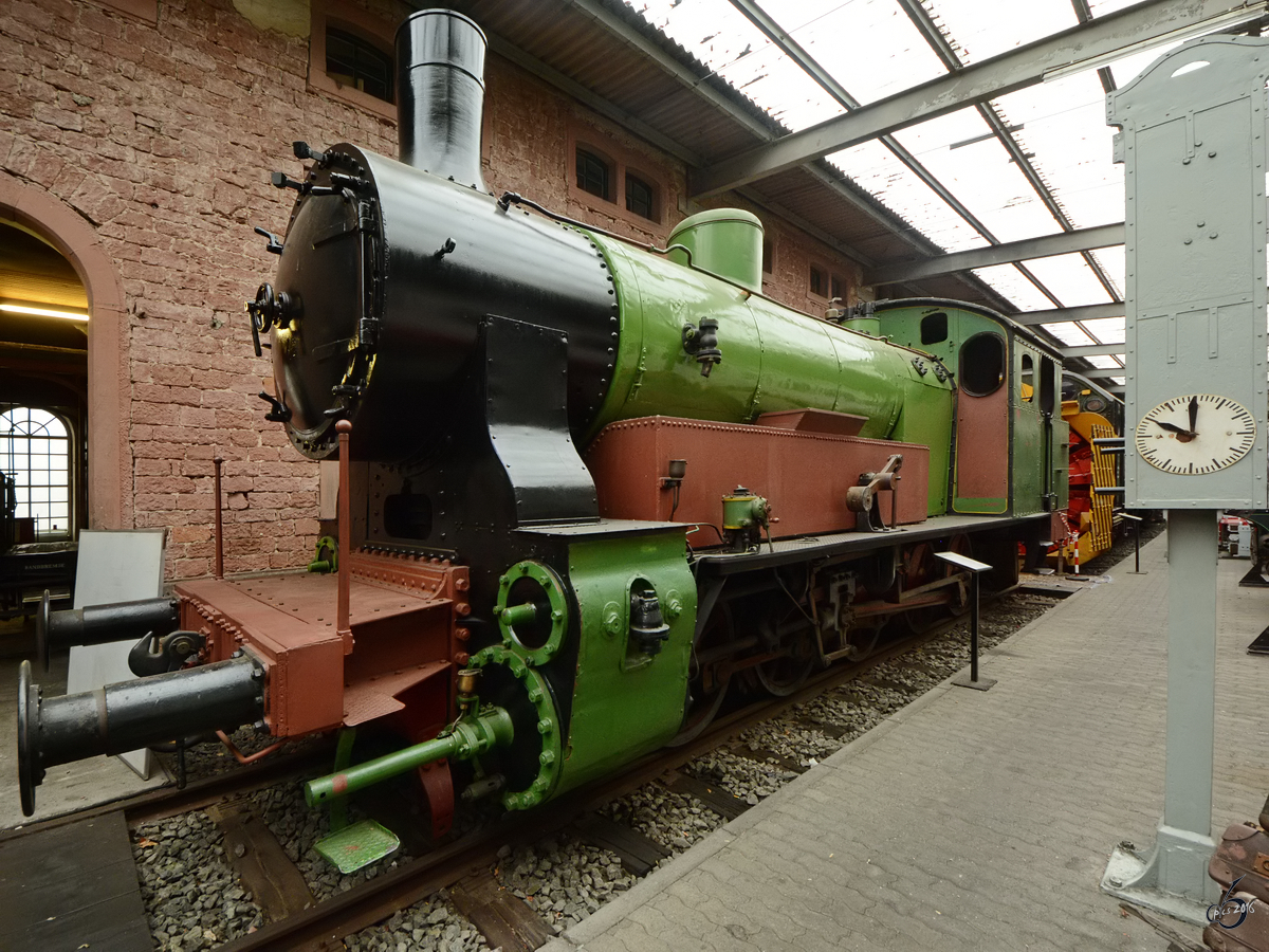 Die Pfälzische Dampflokomotive T5 von 1907 im Eisenbahnmuseum Neustadt an der Weinstraße. (Dezember 2014)