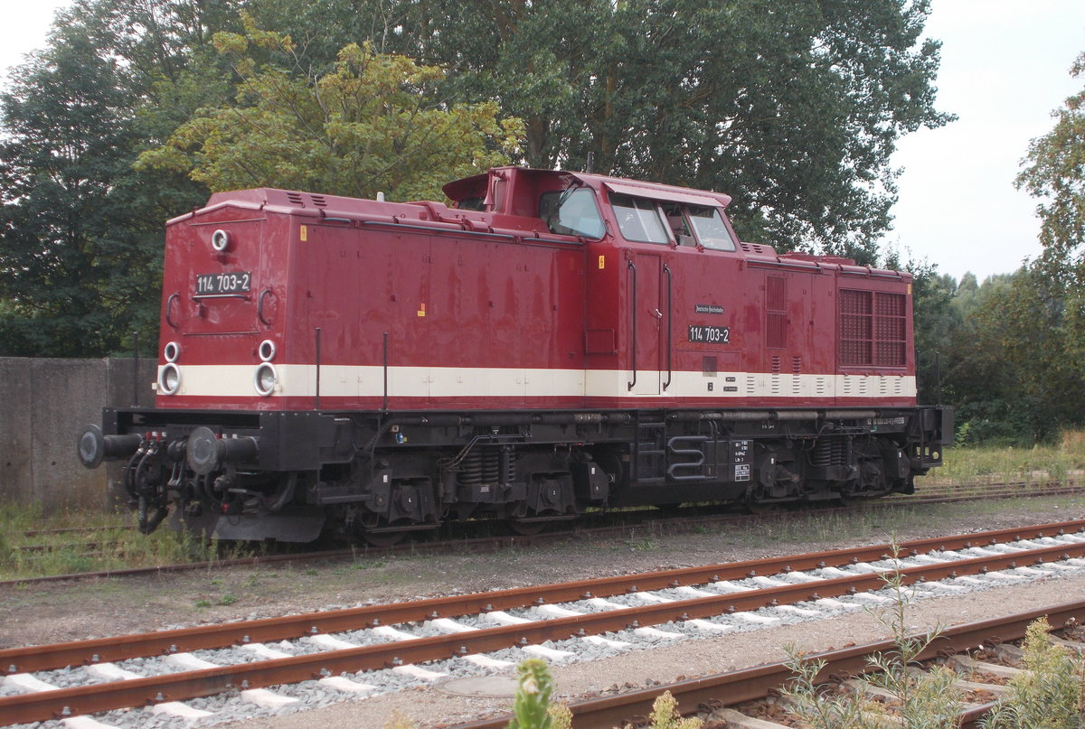 Die PRESS 114 703 am Morgen,vom 29.August 2019,in Bergen/Rügen.