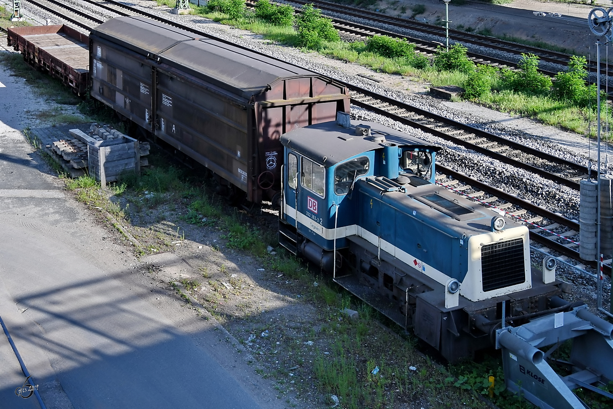 Die Rangierlokomotive 332 263-3 war Anfang Juni 2019 in Nürnberg zu entdecken.