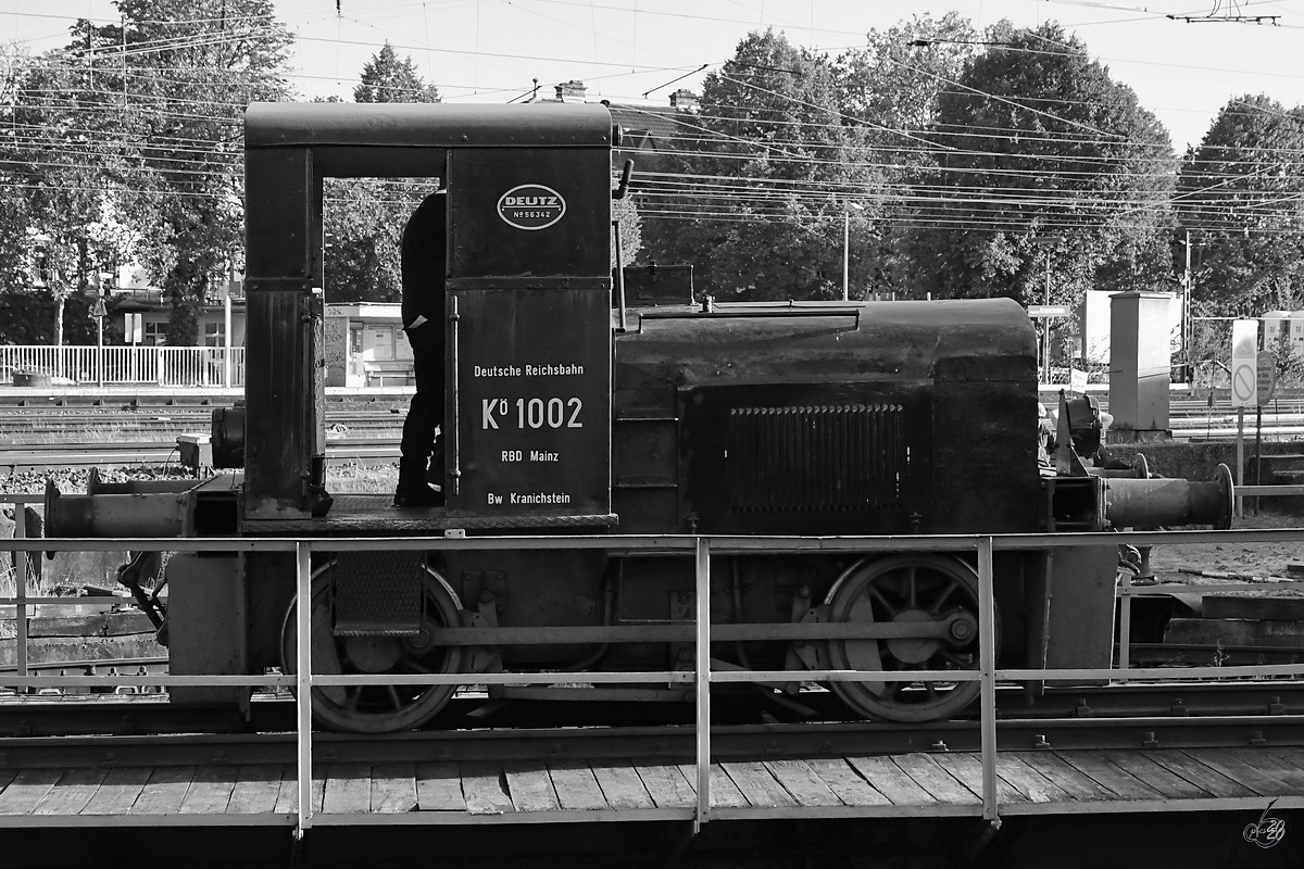 Die Rangierlokomotive Kö 1002 wurde 1940 bei Deutz gebaut. (Eisenbahnmuseum Darmstadt-Kranichstein, September 2019)