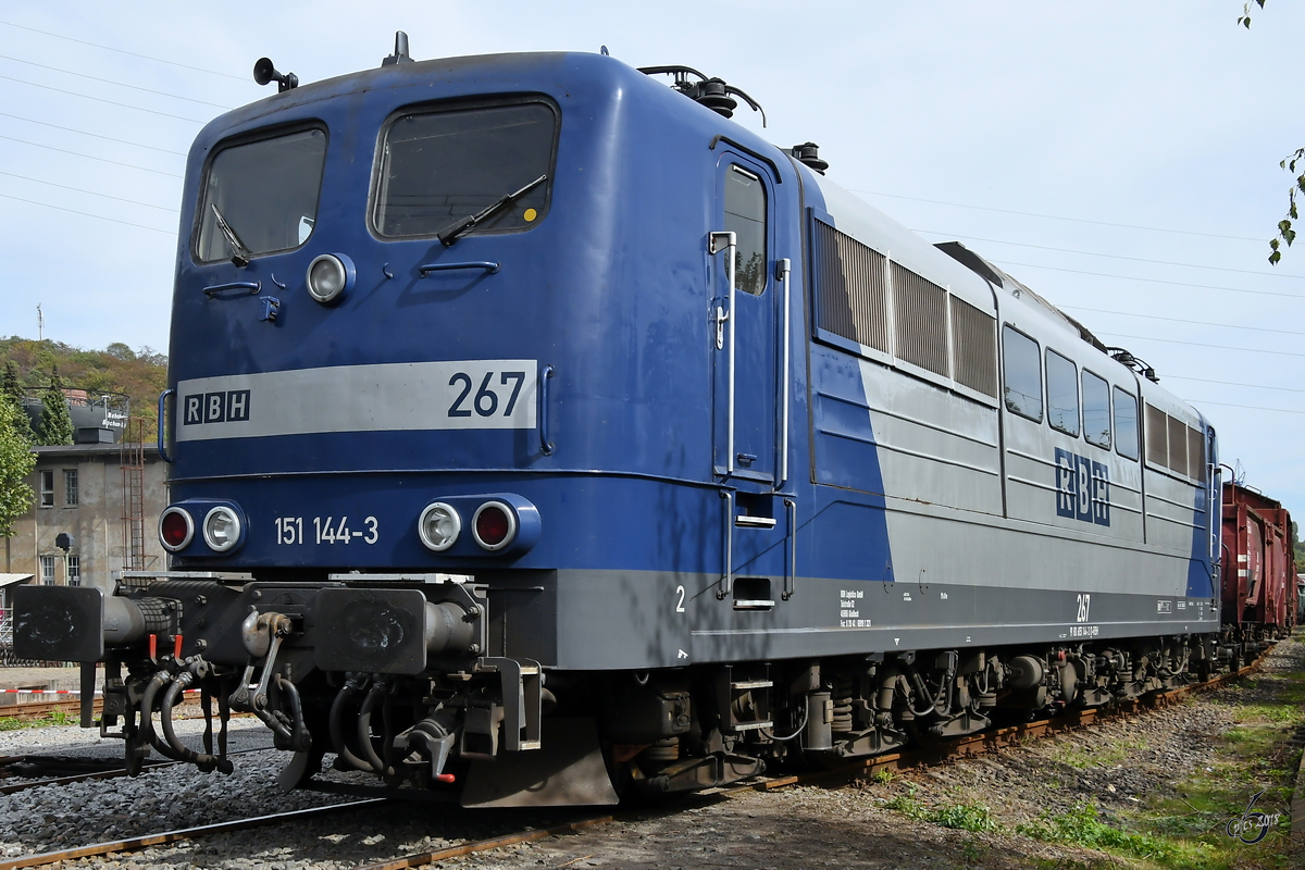 Die RBH-Elektrolokomotive 151 144-3  267  Mitte September 2018 im Eisenbahnmuseum Bochum. 