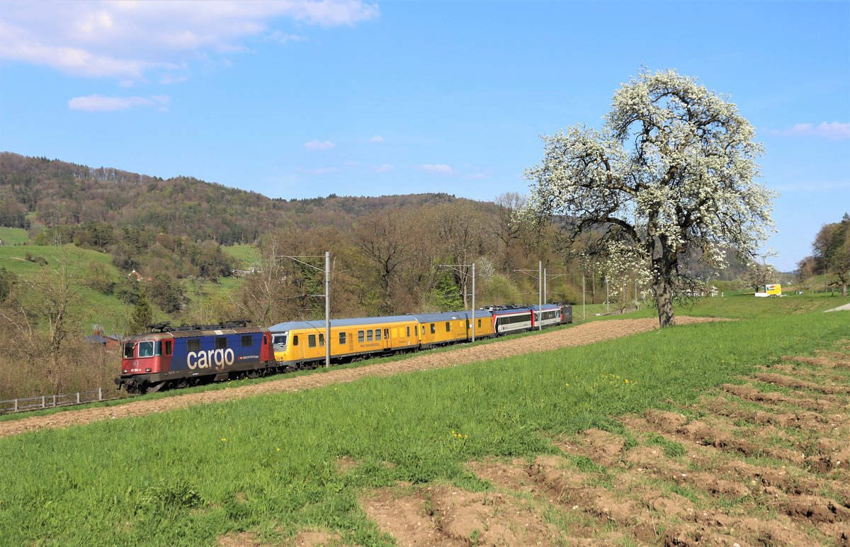 Die SBB Re 421 378-1 überführte am 17. April 2018 diverse Dienstfahrzeuge:
Der SBB Infrastrukturdiagnose Messwagen X 99 85 93-61 247-1, SBB Infrastrukturdiagnose Messfahrzeug XTmass 99 85 9 60 001-5, ein Fahrleitungsmesszug der DB Netz Instandhaltung und die SBB Re 421 391-4 wurden von Schaffhausen nach Winterthur überführt. 

Im Bild ist der spezieller Dienstzug zwischen Embrach-Rorbas und Pfungen unterwegs.