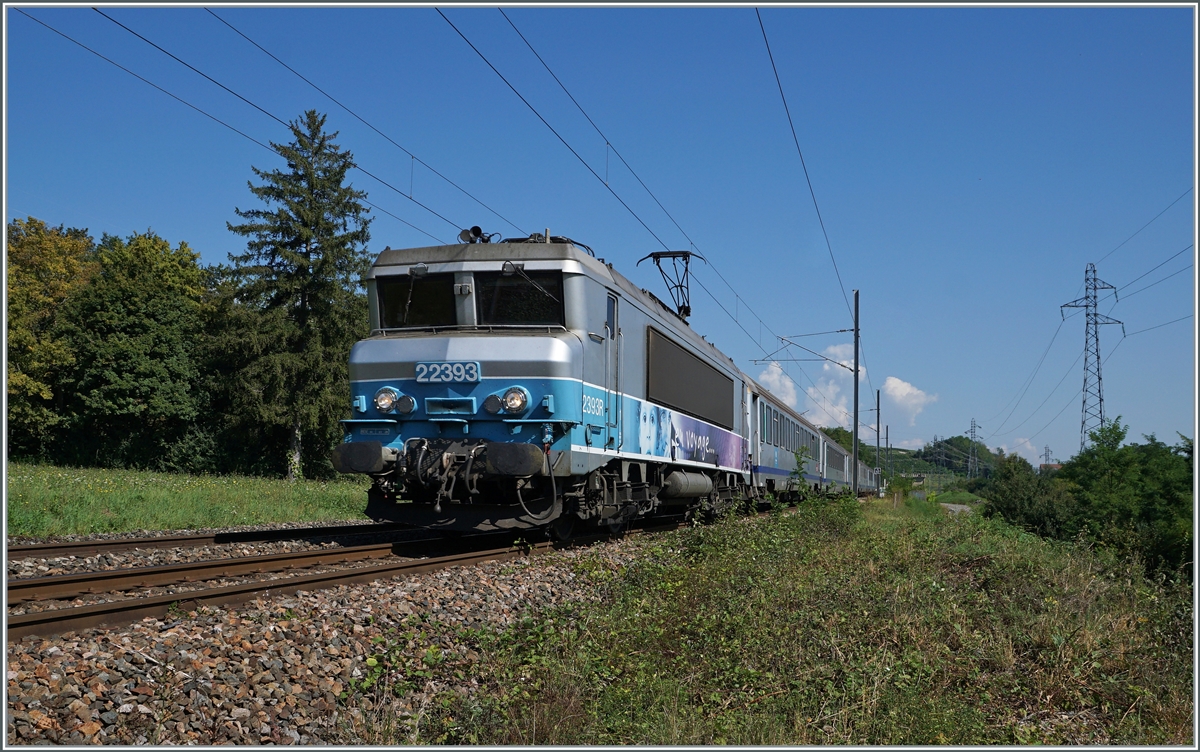 Die  SNCF BB 22393 ist beim PN83 kurz vor Pugny-Chancy mit ihrem TER 96562 von Genève nach Lyon unterwegs. 
Ab hier verläuft für den letzen Kilometer der Weg nach Pougny etwas entfernt nördlich vom Gleis. 

Übrigens wachsen hier zuckersüsse Brombeeren, die sich zu meinem Verdruss aber teilweisse zu sehr auf dass Schotterbett ausgebreitet haben...

6. September 2021