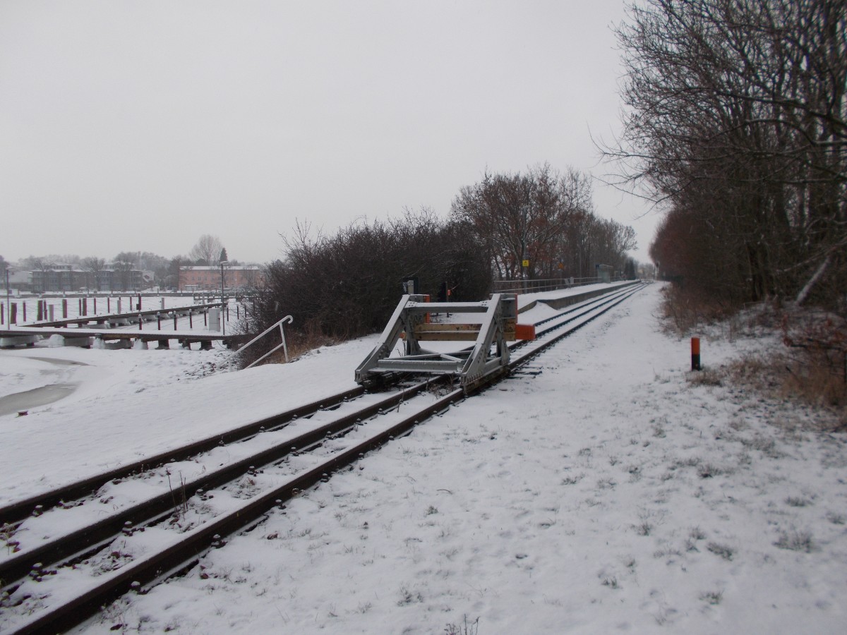 Die Station Lauterbach Mole im Winter am 17.Januar 2016.