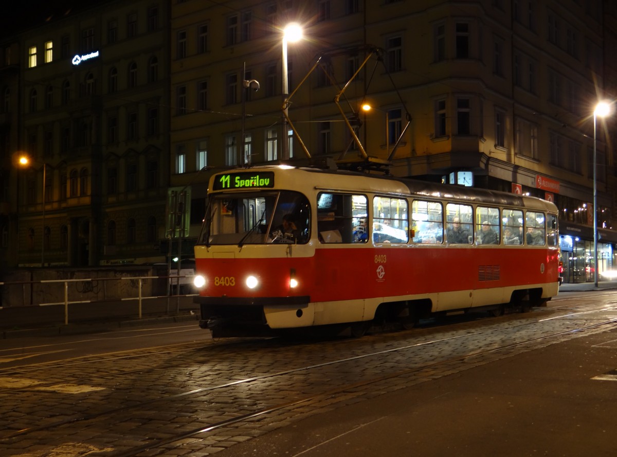 Die Tatra Straßenbahn in Prag am 12.01.15