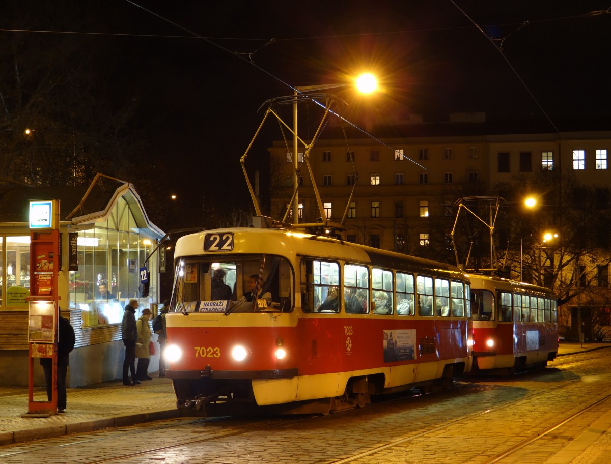 Die Tatra Straßenbahn in Prag am 12.01.15