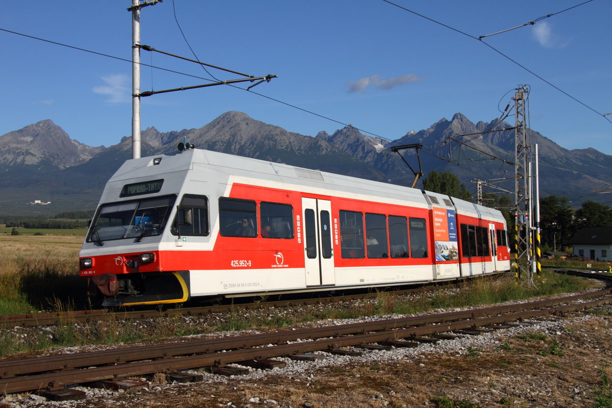 Die Tatrabahn am Morgen des 8.9.2017 bei Veľký Slavkov.