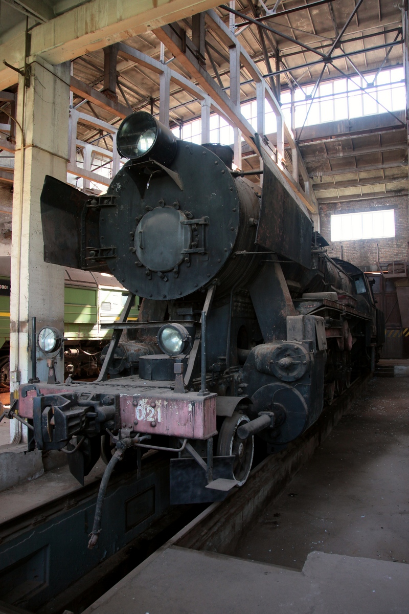 Die TE-021 (TЭ-021) im Außenlager Jelgava des Eisenbahnmuseums Riga. 13.05.2017