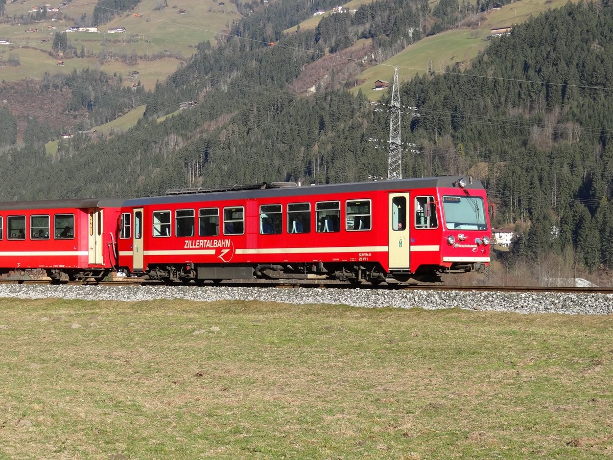 Die VT1 der Zillertalbahn (ex- VTs11 der Pinzgaubahn (SLB)) (ex- 5090.01 ÖBB) - Zell Am Ziller - 06-02-2014