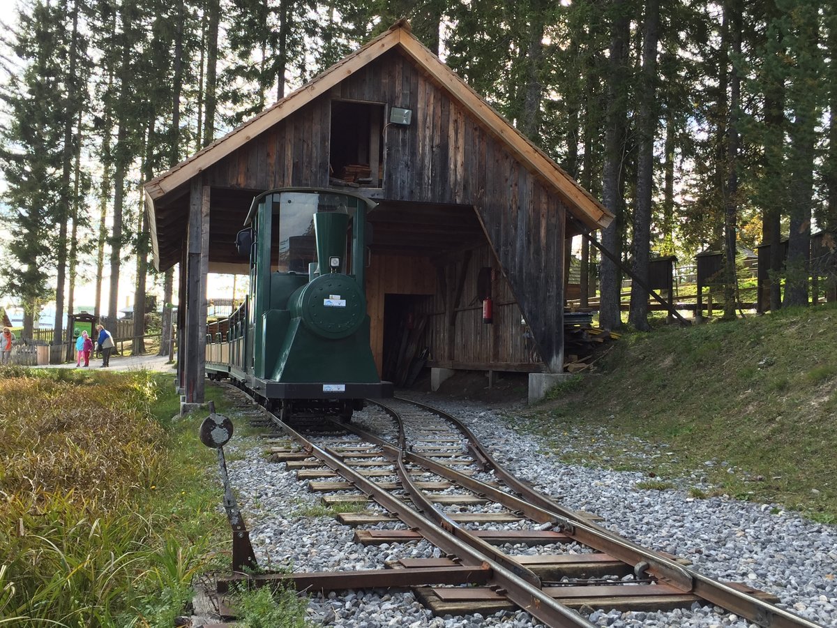 Die Waldeisenbahn im Holzknechtland Mariazell ist eine ca. 600 Meter lange - im Kreis führende - Strecke. Am 06.10.2018 hat der Zug für diesen Tag seine Arbeit bereits getan ...
www.buergeralpe.at/sommer/waldeisenbahn