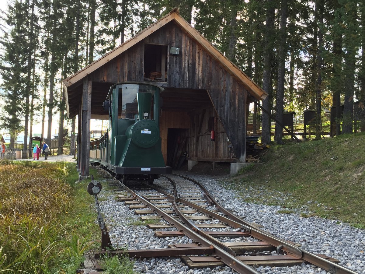Die Waldeisenbahn im Holzknechtland Mariazell ist eine ca. 600 Meter lange - im Kreis führende - Strecke. Am 06.10.2018 hat der Zug für diesen Tag seine Arbeit bereits getan ...
www.buergeralpe.at/sommer/waldeisenbahn