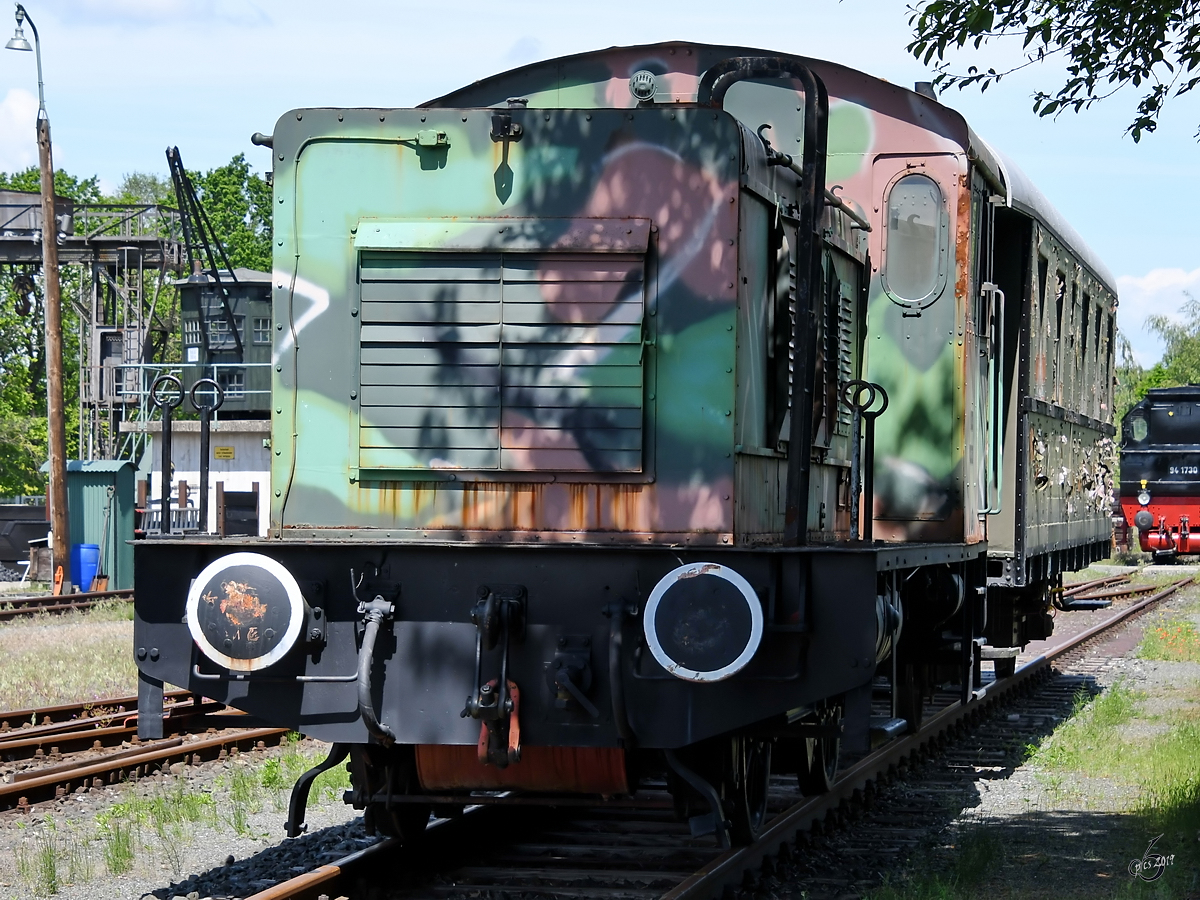 Die Wehrmachtslokomotive WR 200 B 14  20 043  wurde 1943 bei Deutz hergestellt. (Deutsches Dampflokomotiv-Museum Neuenmarkt-Wirsberg, Juni 2019)
