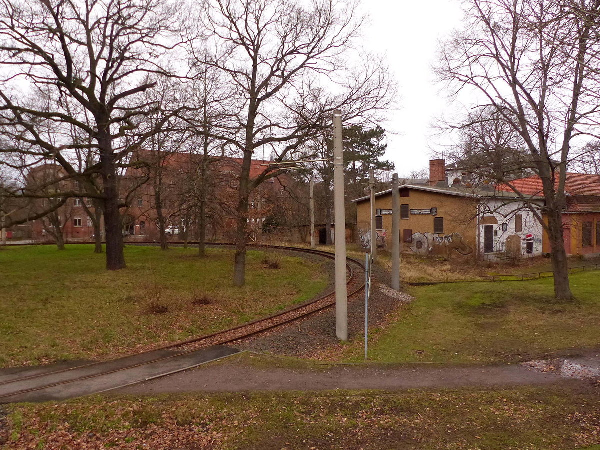 Die Wendeschleife am Bahnhof von Waltershausen am 31.12.2017.