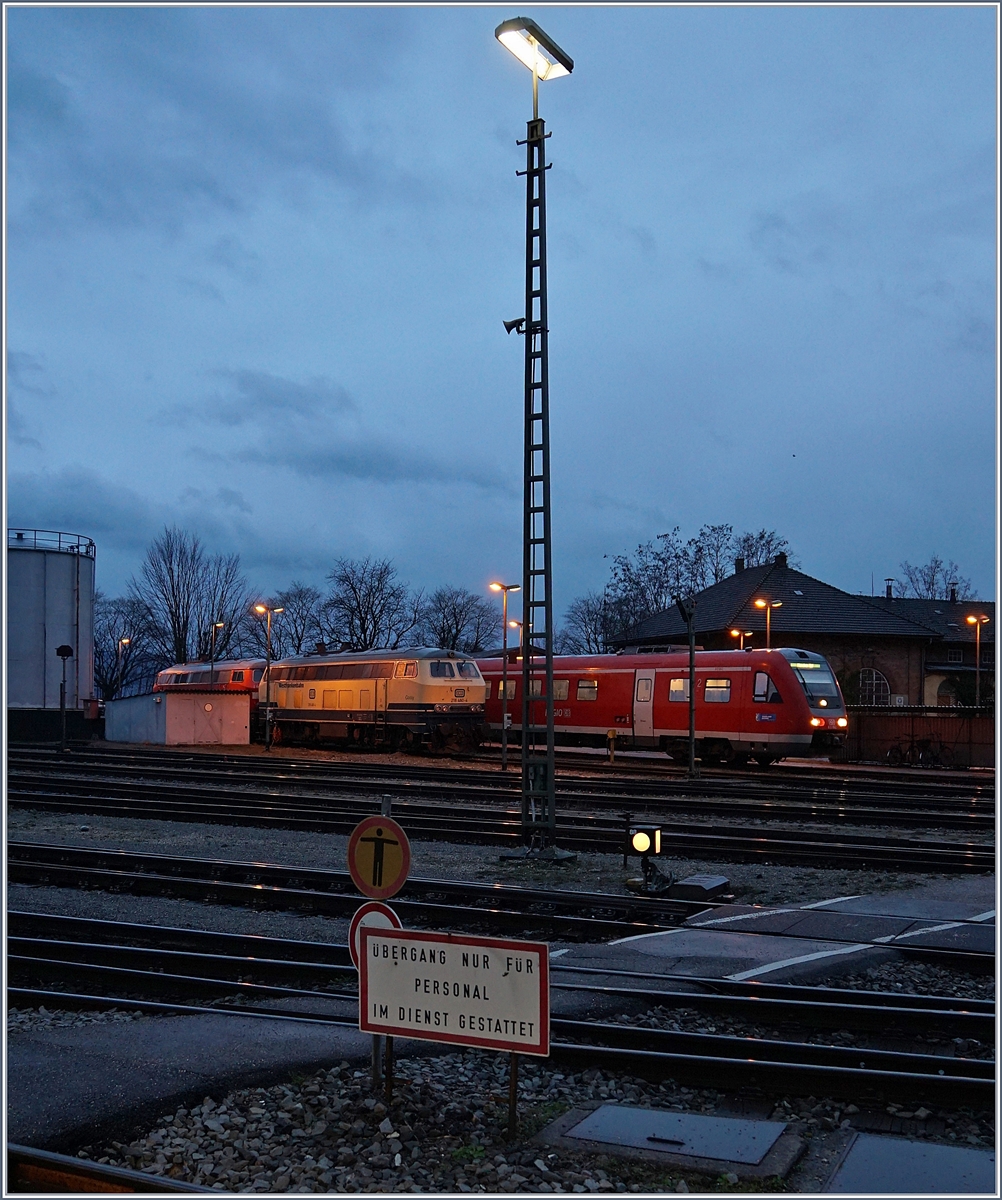 Die Westfranken Bahn V 218 460-4 verbreitet in Lindau einen Hauch alte Bundesbahn-Ambiente.

15. März 2019