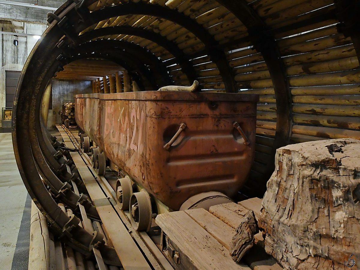 Diese Bergbauloren waren Mitte August 2020 im Lokpark Ampflwang ausgestellt.