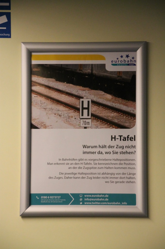Diese Beschreibung zum Thema H-Tafeln konnte am 28.11.13 in einem Zug der Eurobahn nach Paderborn gefunden werden. Ob diese zu mehr Verständnis bei den Fahrgästen führt, weiss ich nicht.