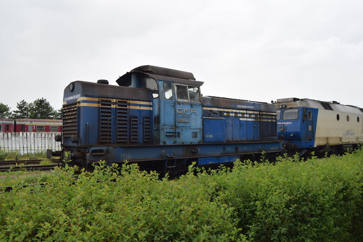 Diesellok 0 890498-4 im Bahnbetriebswerk Sibiu am 17.06.2016.