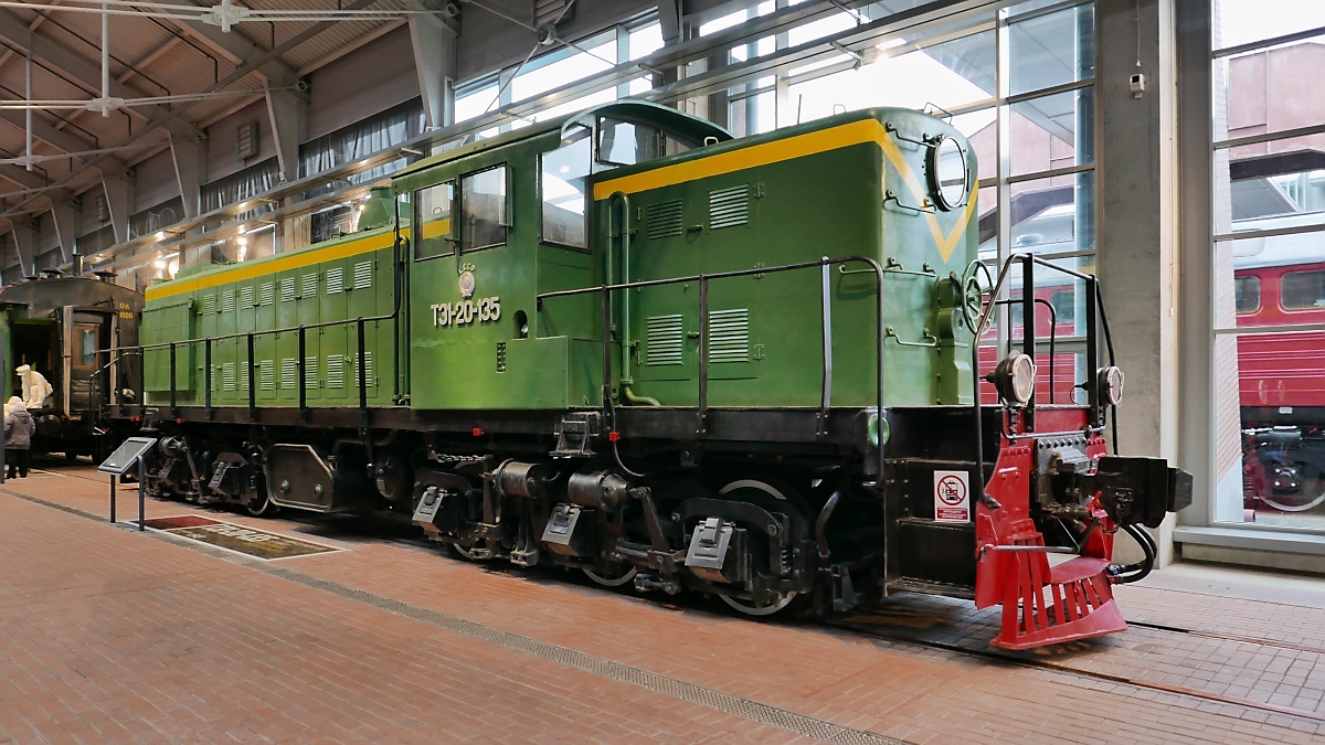 Diesellok ТЭ1-20-135, Baujahr 1949, im Russischen Eisenbahnmuseum in St. Petersburg, 4.11.2017 