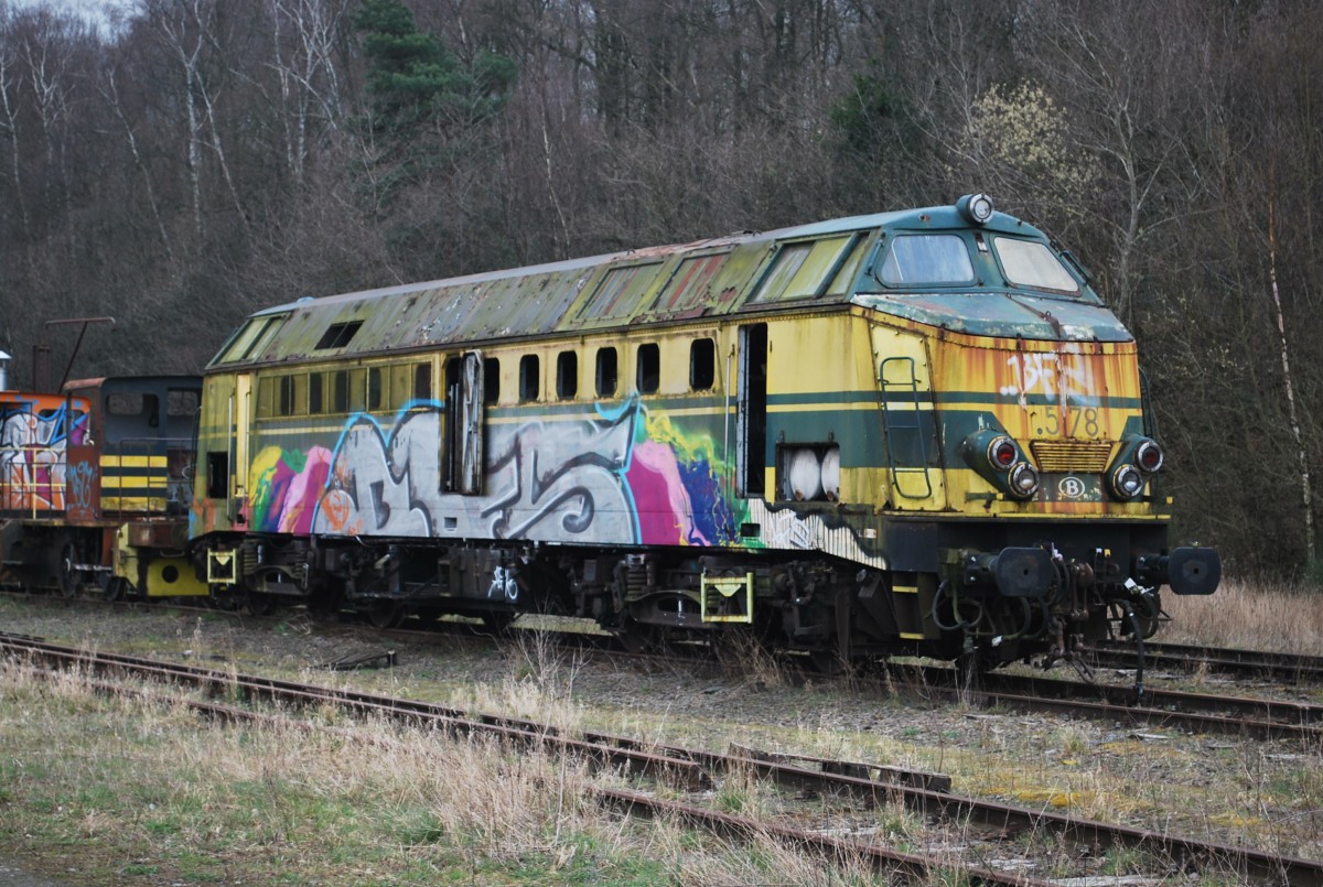 Diesellok 5178 im Bhf Raeren abgelegt. März 2014