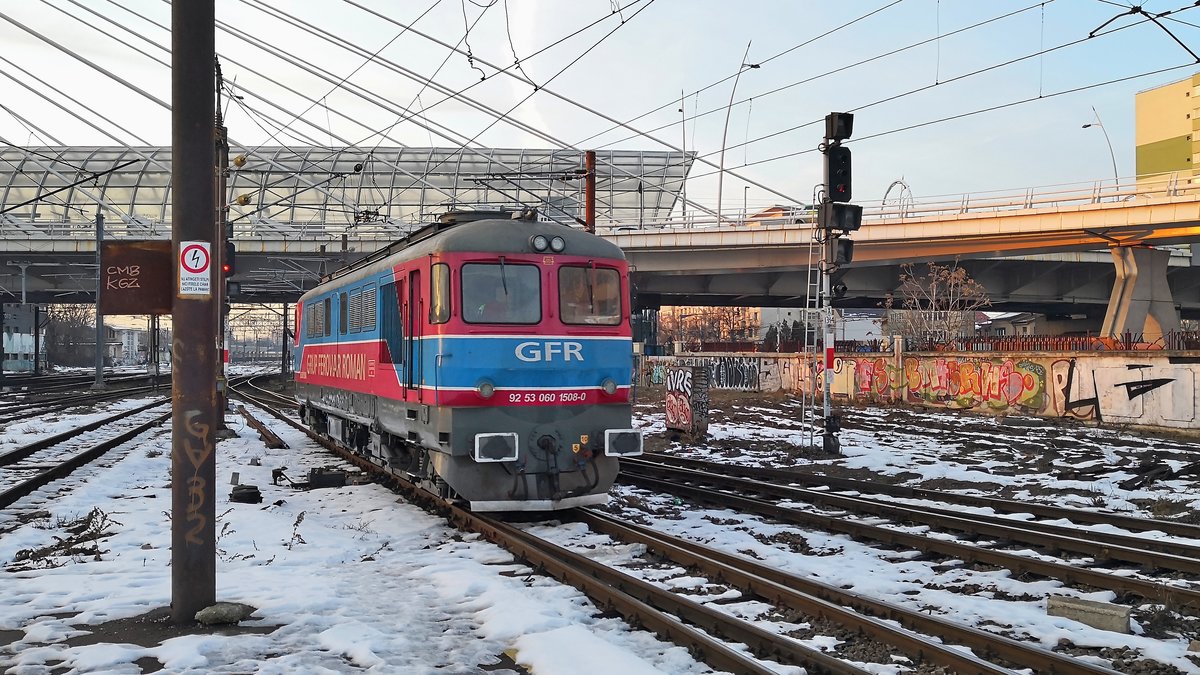 Diesellok 92-53-0-601508-0 der GFR am Abend des 18.01.2018 im Nordbahnhof Bukarest