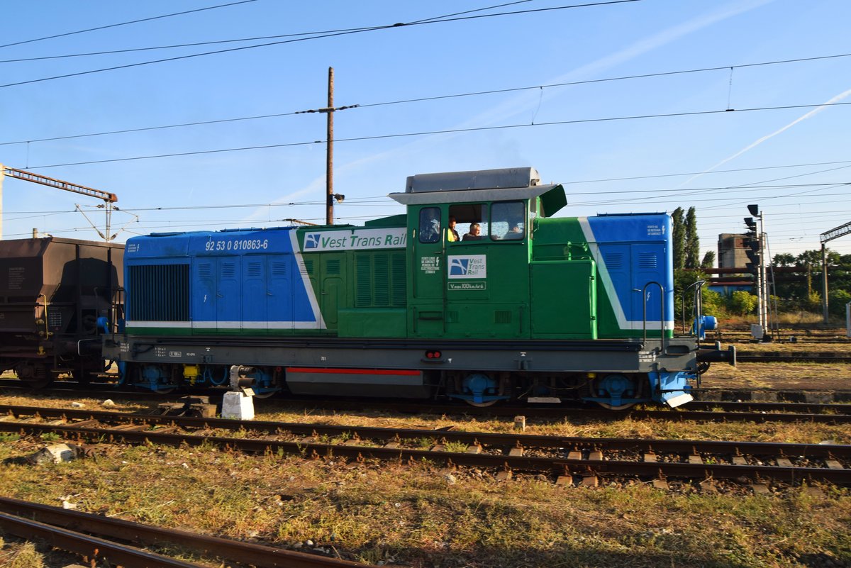 Diesellok 92-53-0-810863-6 der Vest Trans Rail in Bahnhof Ploiesti Sud am 29.09.2017
