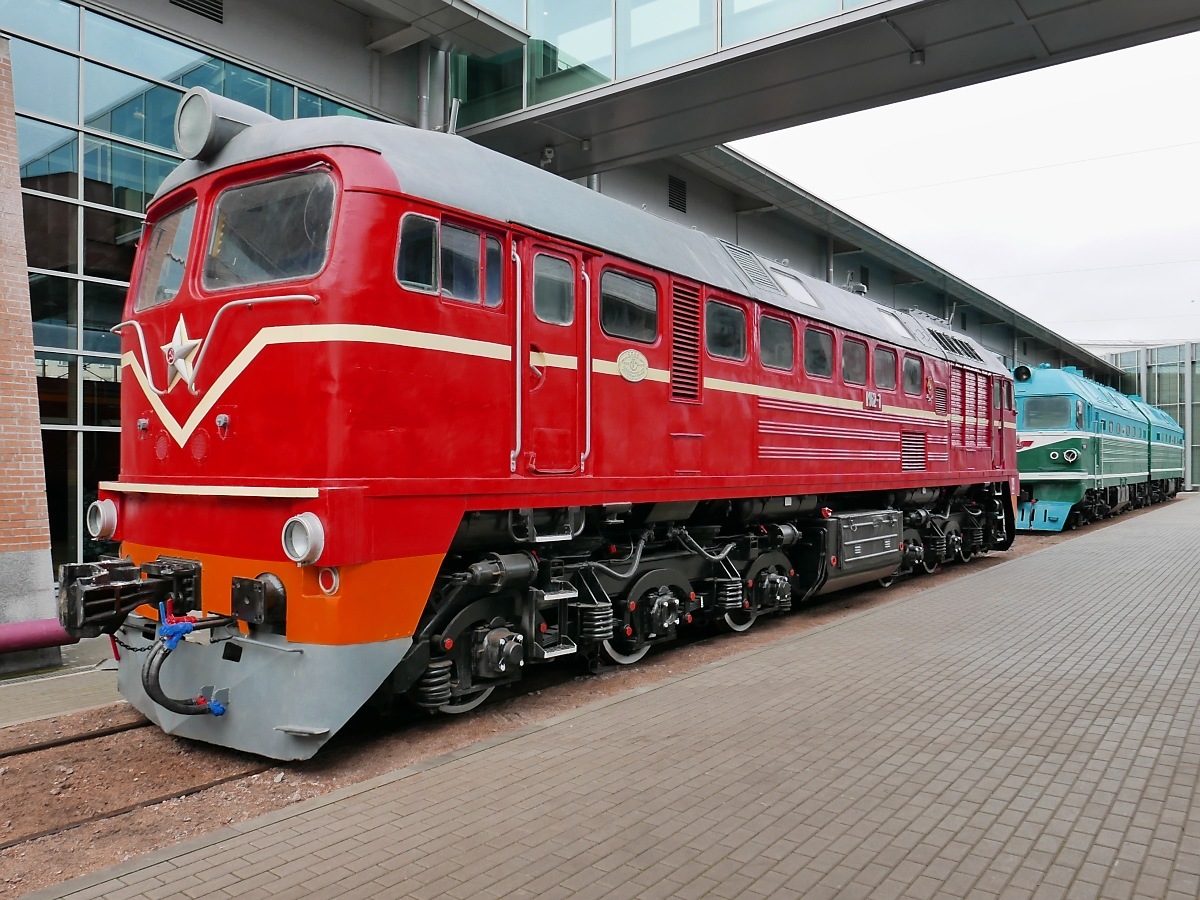 Diesellok M62-1, im Russischen Eisenbahnmuseum in St. Petersburg, 4.11.2017