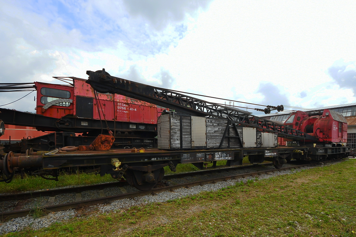 Dieser 20-Tonnen-American-Eisenbahndrehkran wurde 1944 gebaut. (Lokpark Ampflwang, August 2020)