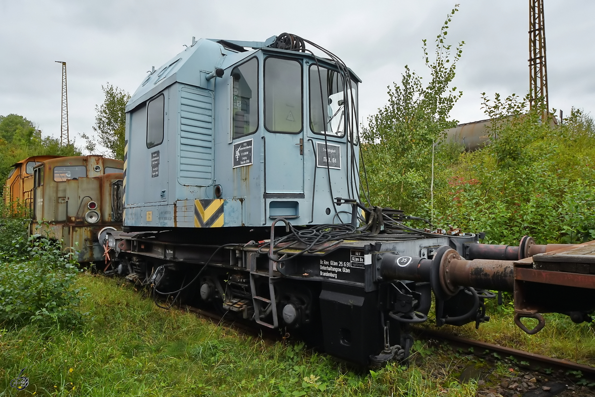 Dieser 6 Tonnen Eisenbahndrehkran verließ 1958 das Kirovwerk. (Sächsisches Eisenbahnmuseum Chemnitz-Hilbersdorf, September 2020)