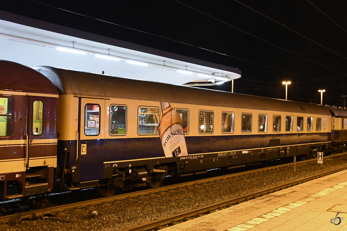 Dieser Gesellschaftswagen WGm des Freundeskreis Eisenbahn Köln e.V. (FEK) war als Teil eines Sonderzuges im Bochumer Hauptbahnhof zu sehen. (Februar 2019)