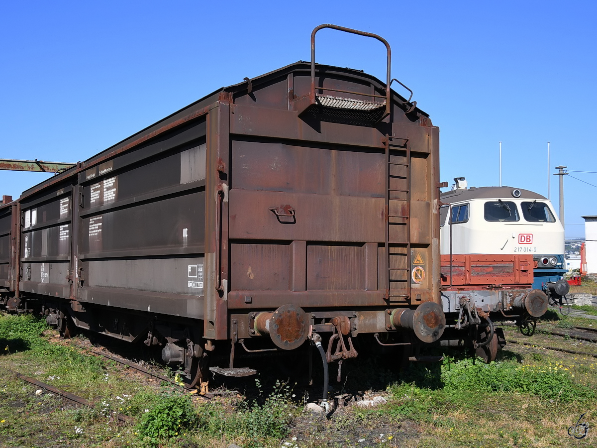 Dieser Güterwagen war im September 2021 im Eisenbahnmuseum Koblenz zu sehen.