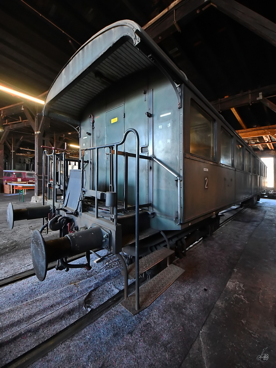 Dieser Personenwagen stand Mitte September 2019 im Eisenbahnmuseum Heilbronn.