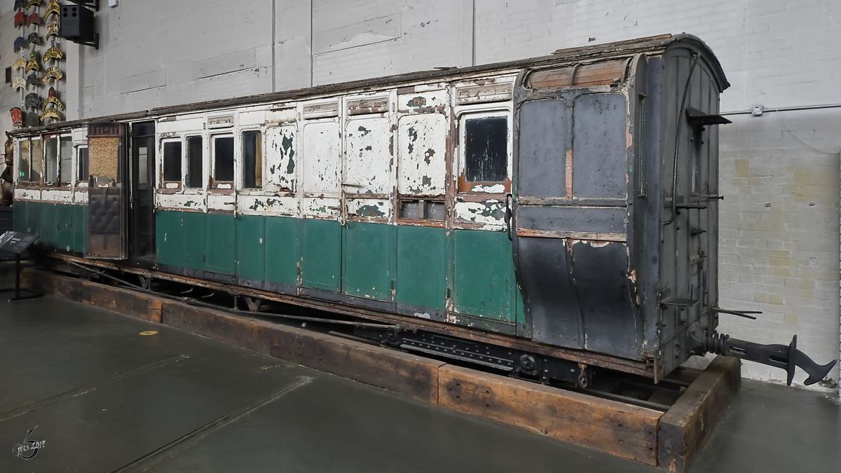 Dieser Schmalspur-Eisenbahnwagen Nr.2 der Lynton & Barnstaple Railway wurde im Jahr 1897 gebaut. (National Railway Museum York, Mai 2019)