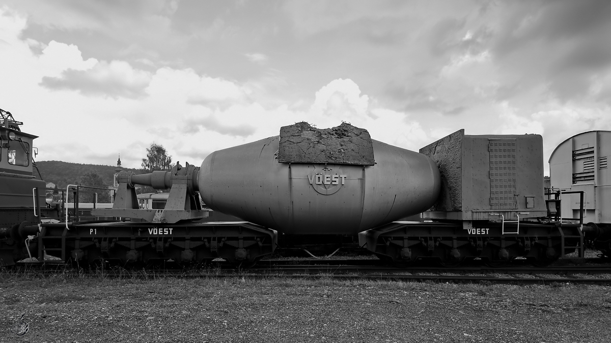 Dieser Torpedowagen von Vöest war Mitte August 2020 im Lokpark Ampflwang abgestellt.