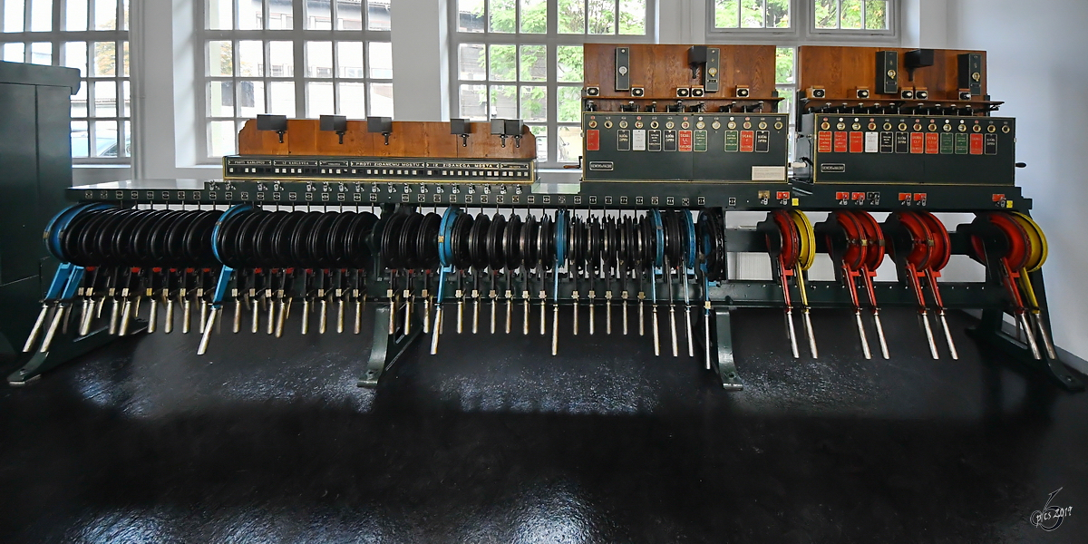 Dieses mechanische Stellwerk war Ende August 2019 im Eisenbahnmuseum Ljubljana ausgestellt.