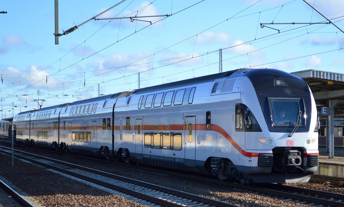 Diesmal ein neuer DB IC KISS  Tz 4109  ohne Halt bei der Durchfahrt (Schulungsfahrt) am 05.02.20 Bf. Flughafen Berlin Schönefeld.