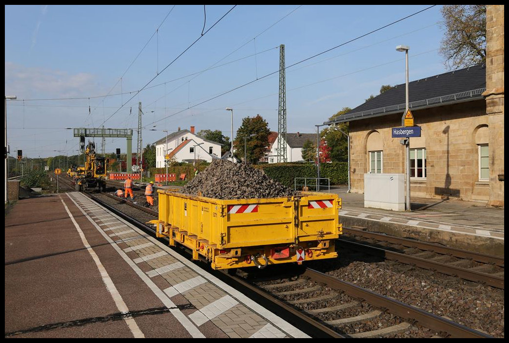 Diverse Baumaßnahmen finden hier u. a. am 15.10.2019 im Bahnhof Hasbergen statt.