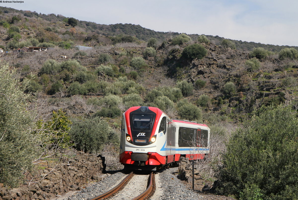 DMU 001 als ** (Catania Borgo-Randazo) bei Passo Zingaro 24.3.17