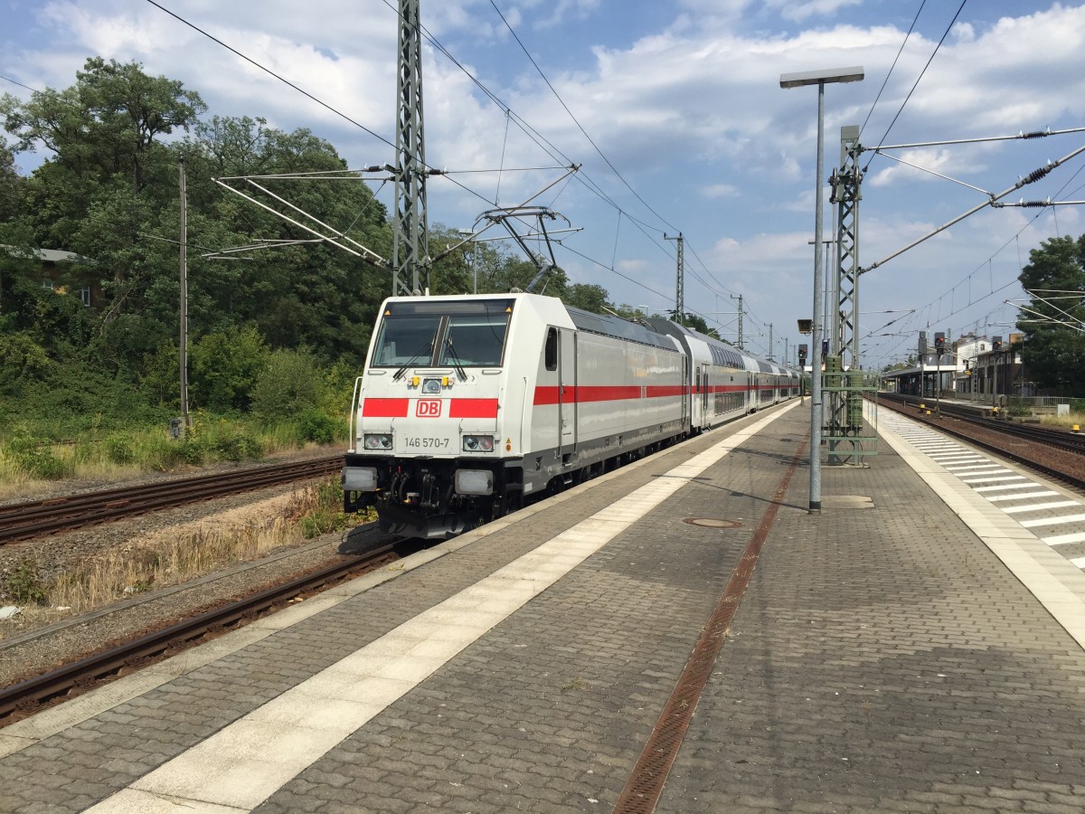 Doppelstock-IC am 07.08.2015 im Bahnhof Jüterbog (Probefahrt)