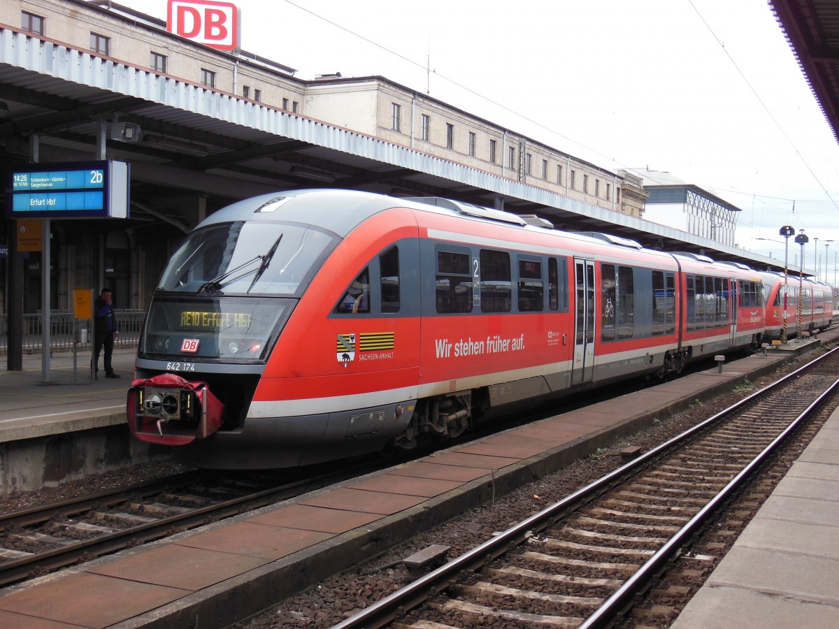 Doppeltraktion Desiro im Magdeburger HBF nach Erfurt am 25.12.2013