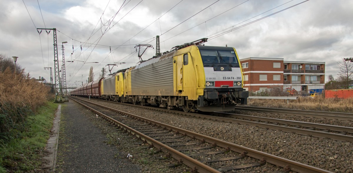 Double Tweety bei Emmerich Am Rhein 189 202-203 mit Kohle 27-01-2014