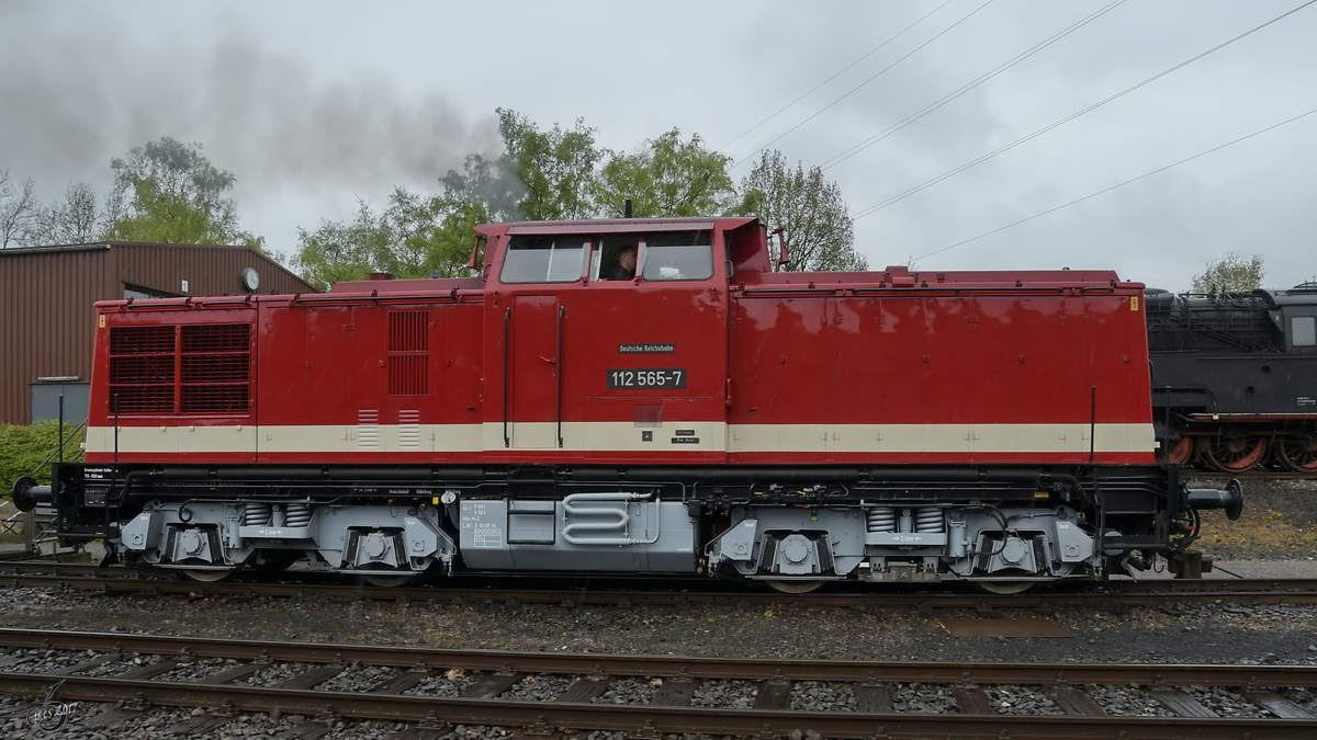 DR 112 565-7 Anfang Mai 2017 im Eisenbahnmuseum Bochum.