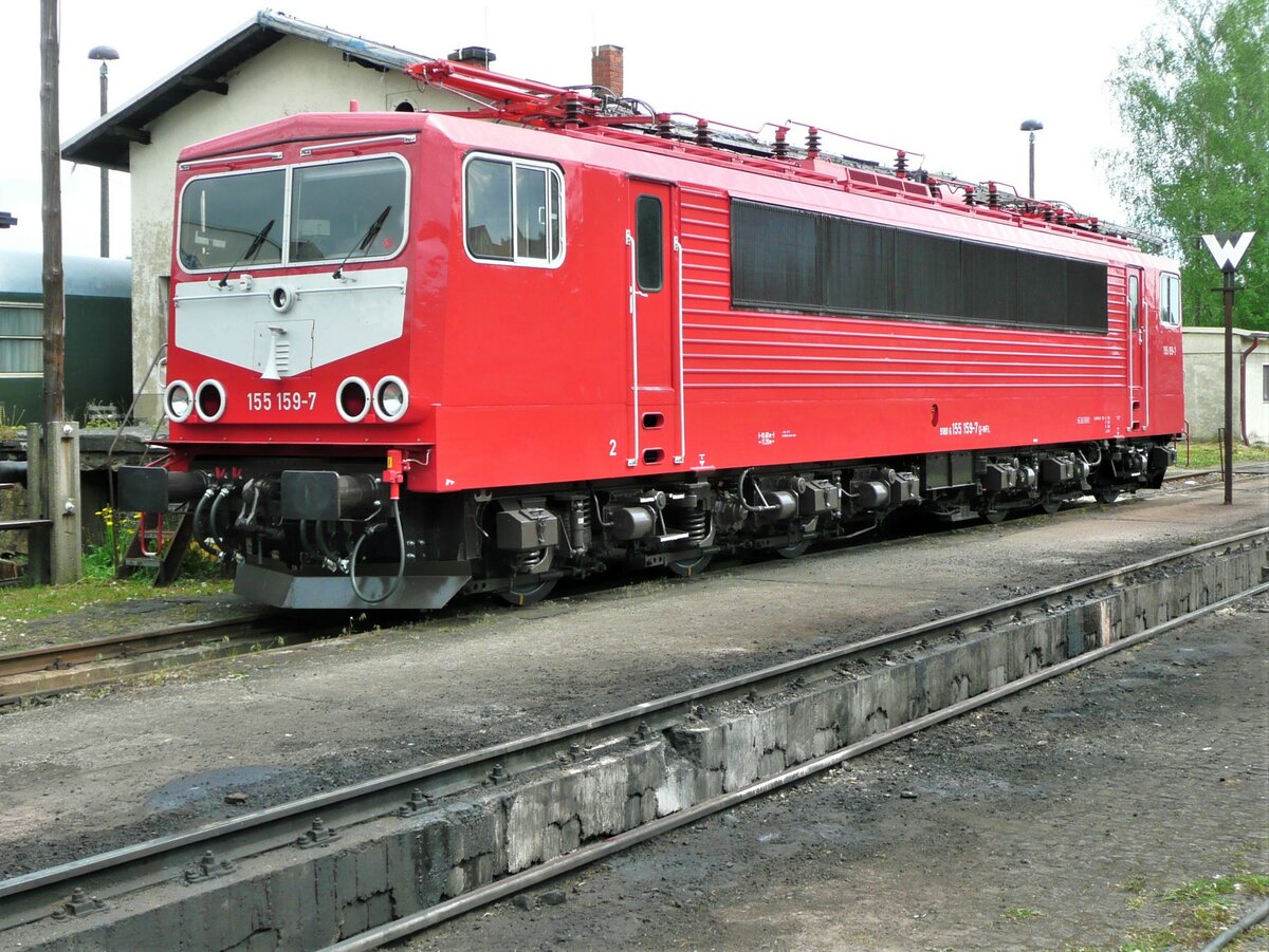 DR 155 159, fotografiert am 14.05.2017 zum Tag der offenen Tür im Bahnbetriebswerk Nossen