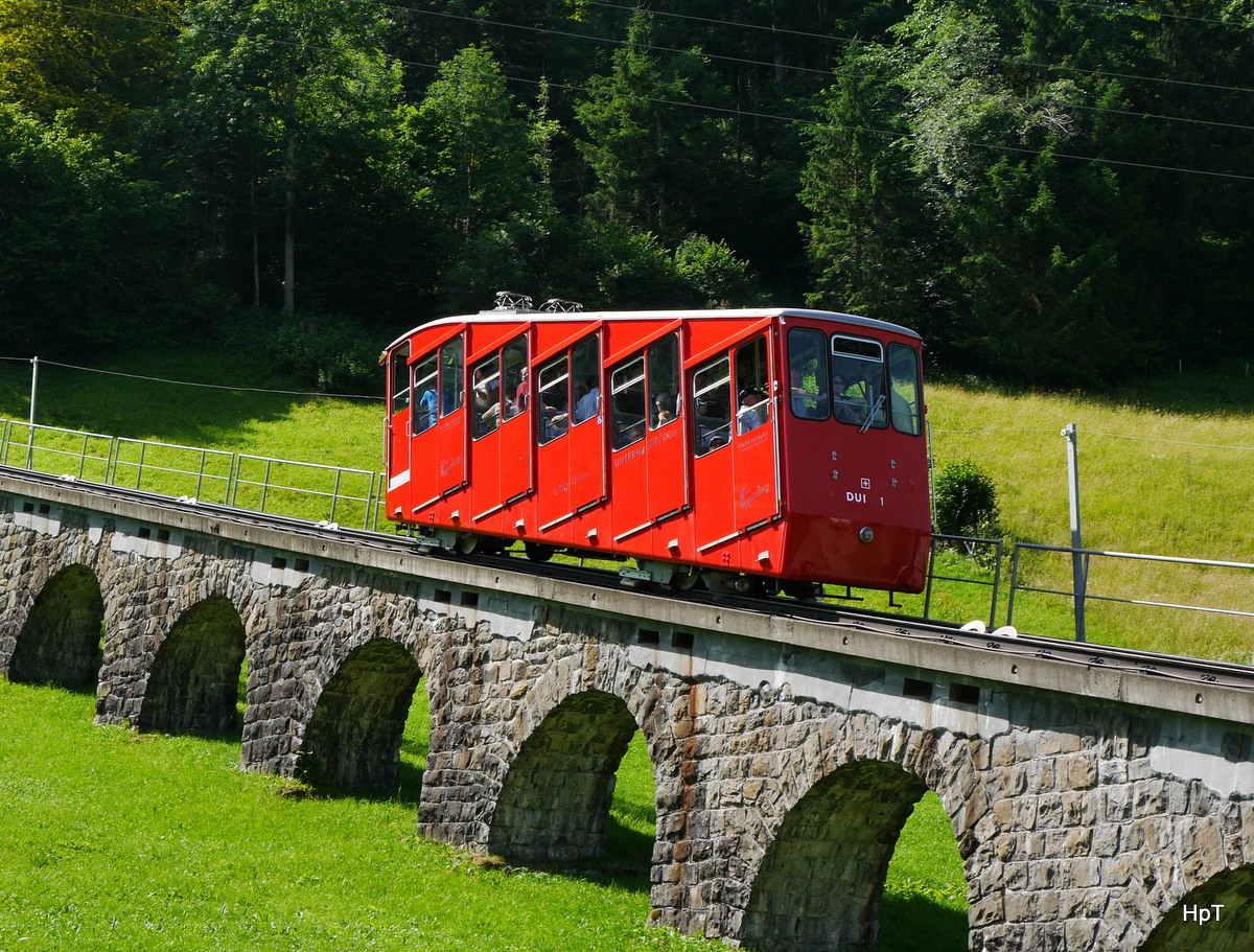 Drahtseilbahn Unterwasser - Iltios im Toggenburg Wagen 1 unterwegs am 05.07.2015