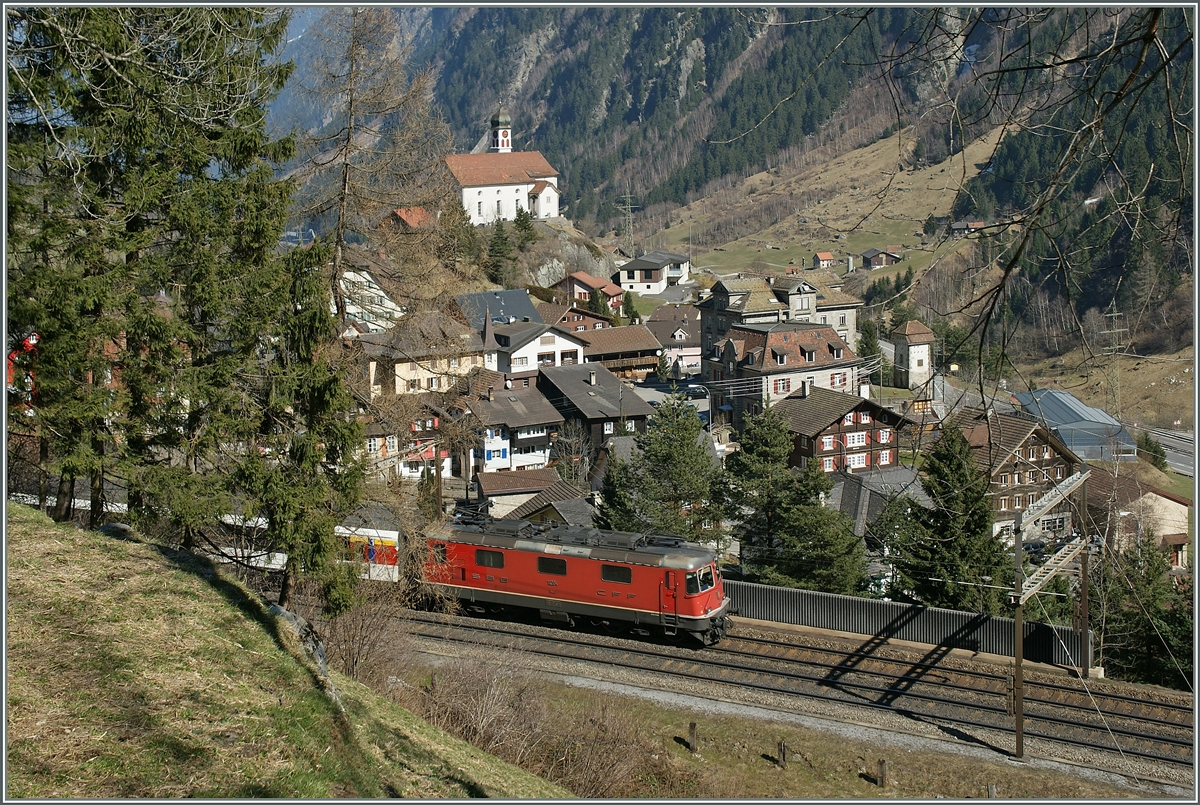 Drei mal sieht der Gotthardbahnreisende die dadurch berühmte Kirche von Wassen. 
Doch auf der Fahrt von Nord nach Süd welche Zeitweilig durch die geniale Linienführung auch von Süd nach Nord verläuft, überbrückt die Bahn auch dreimal die Meinenreuss.
14. März 2014