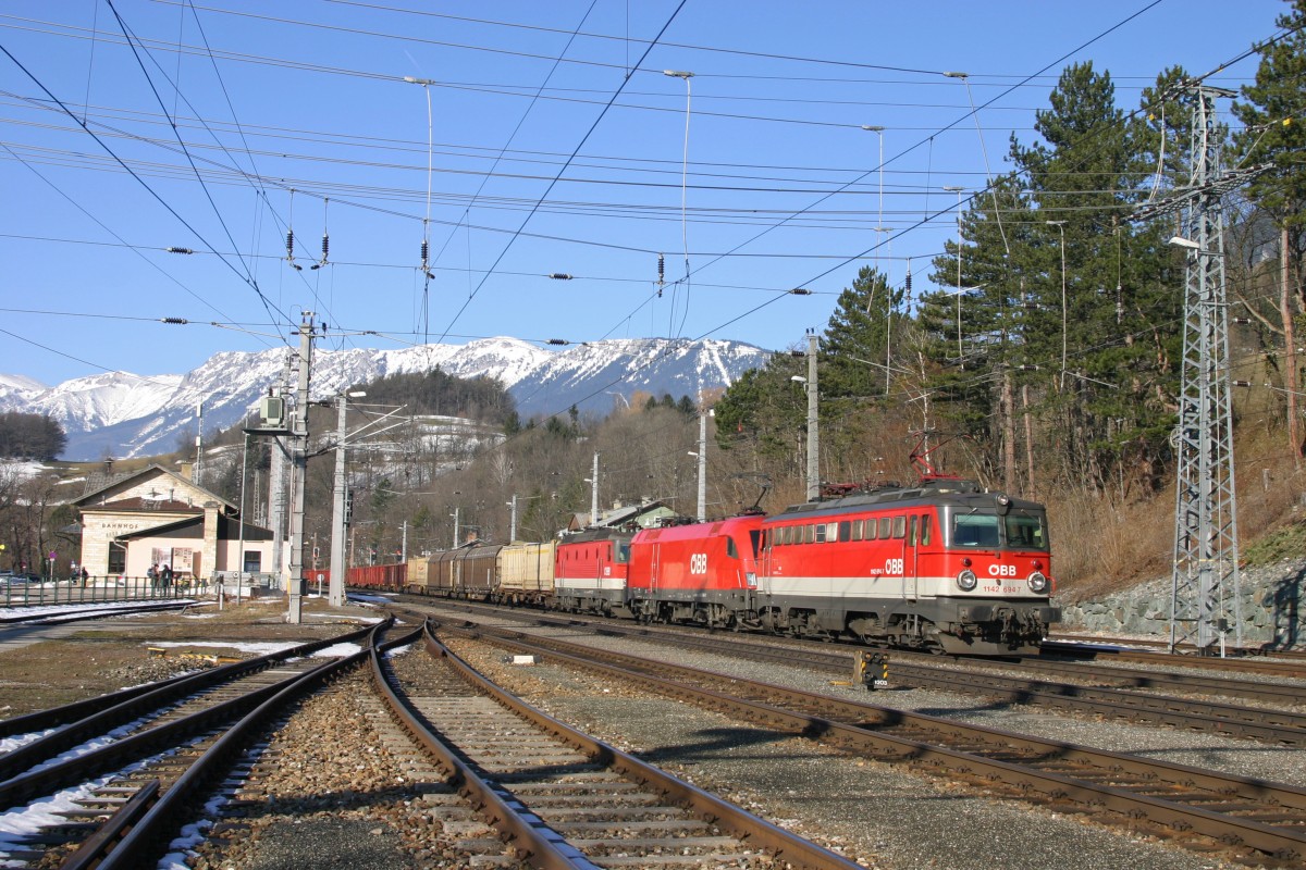 Dreifachbespannung am G-54052 durch 1142.694+1116+1144.222 in Payerbach/R. am 14.2.15